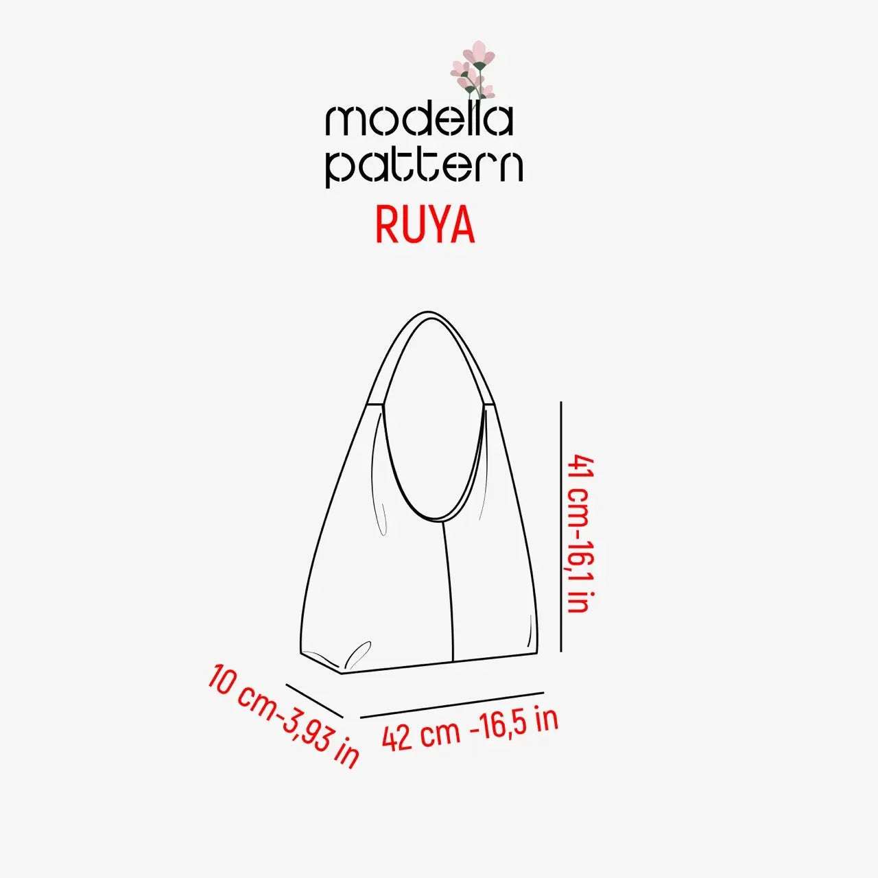 RUYA Shoulder Bag Sewing Pattern PDF, Lined Hobo Bag with Inner Pocket, Structured Tote DIY, Casual Daily Bag Pattern