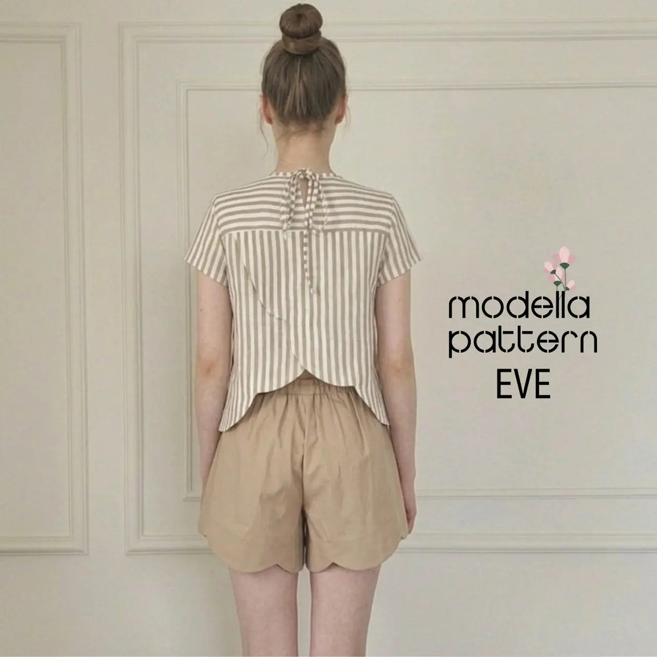 EVE Blouse Sewing Pattern PDF, Sweet Summer Scalloped Hem Top, Back Yoke Detail Blouse DIY
