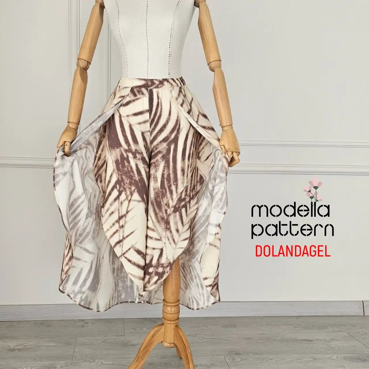 DOLANDAGEL Wrap Trousers Digital Sewing Pattern | Wide-Leg Summer Pants PDF Pattern | Sizes 1-5 | Beginner Friendly with Video Tutorial