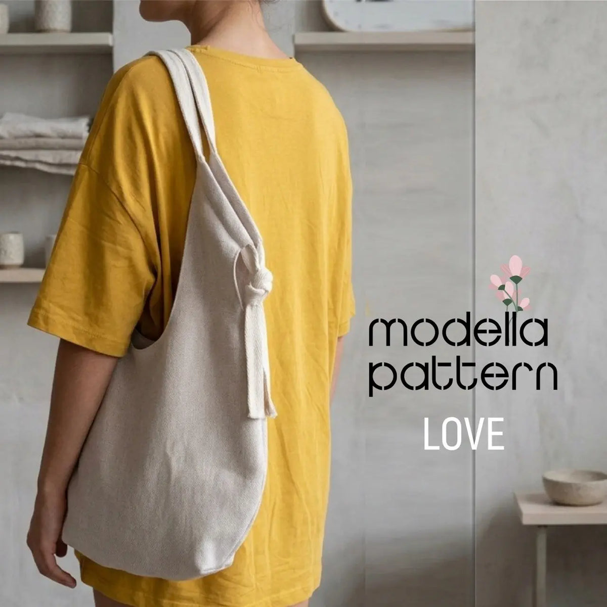 LOVE Large Slouchy Shoulder Bag Sewing Pattern PDF, Oversized Boho Hobo Bag DIY, Lined Shoulder Tote with Inner Pocket, A0-A4-US Letter