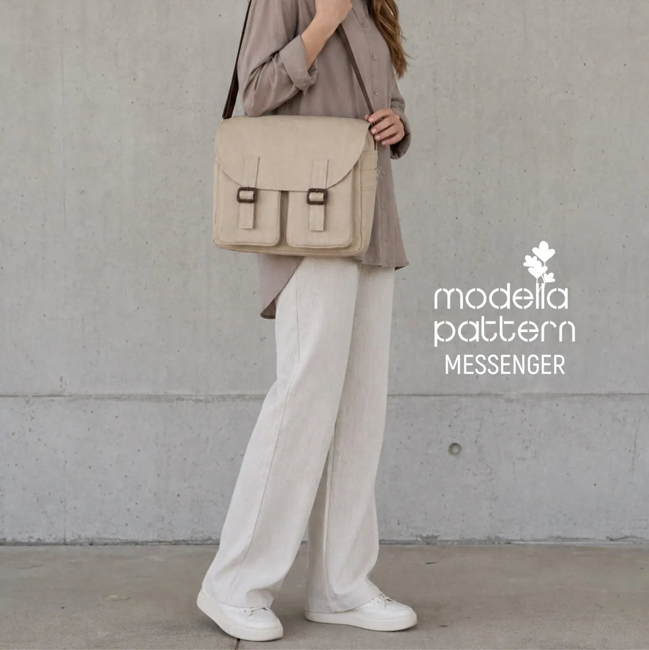 MESSENGER Bag Sewing Pattern PDF, Classic Flap Crossbody Laptop Bag DIY, Lined Zip-Top Messenger Purse Pattern, A0-A4-US Letter