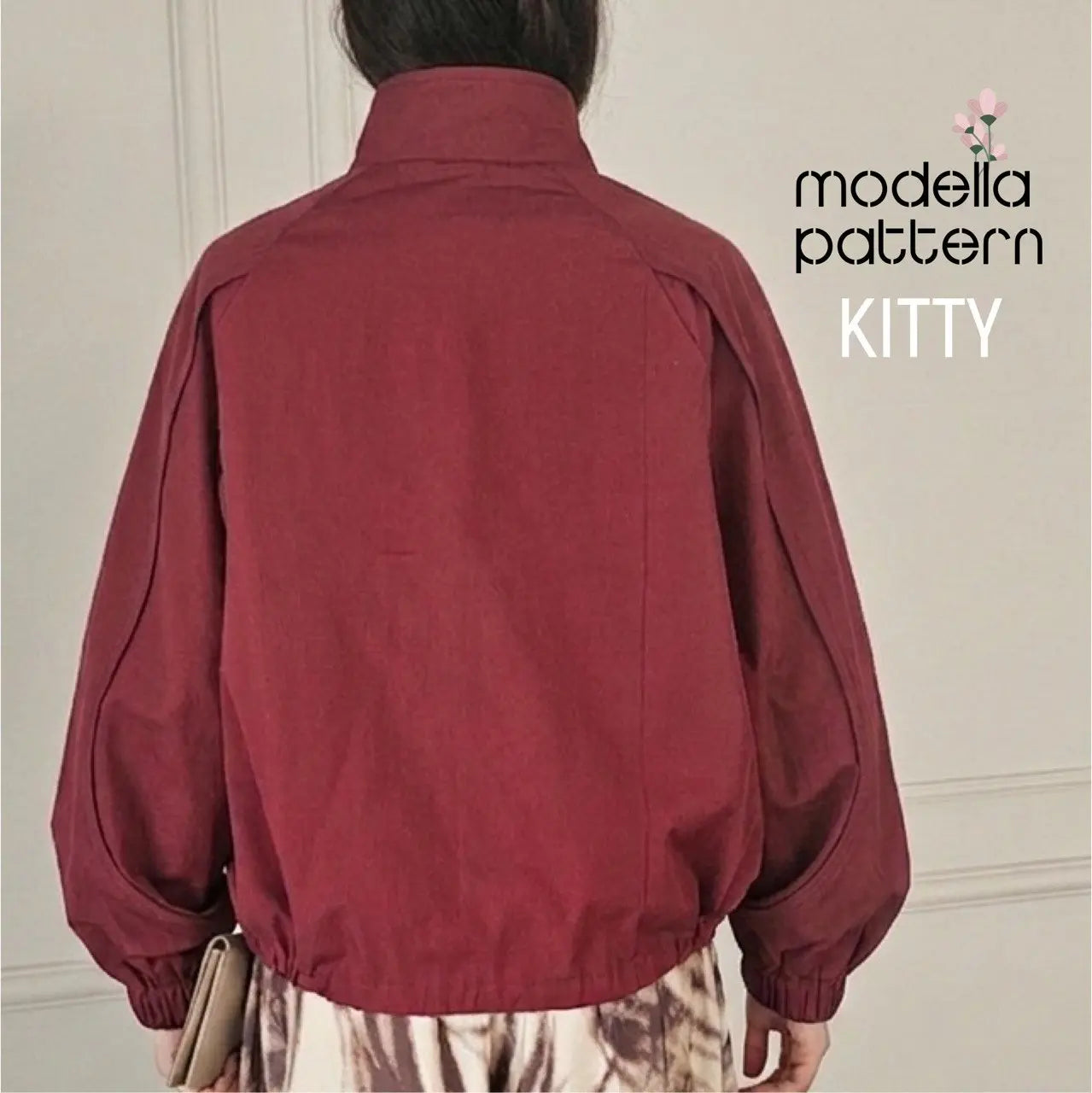 KITTY Raglan Jacket Sewing Pattern PDF, Unlined Casual Spring Jacket DIY with Piping Details, Welt Pockets & Elastic Cuffs, Sizes S-2XL