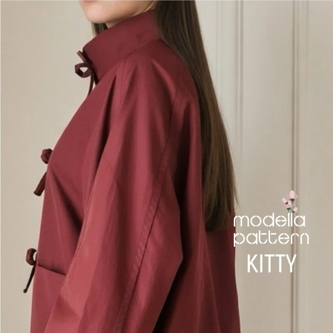 KITTY Raglan Jacket Sewing Pattern PDF, Unlined Casual Spring Jacket DIY with Piping Details, Welt Pockets & Elastic Cuffs, Sizes S-2XL