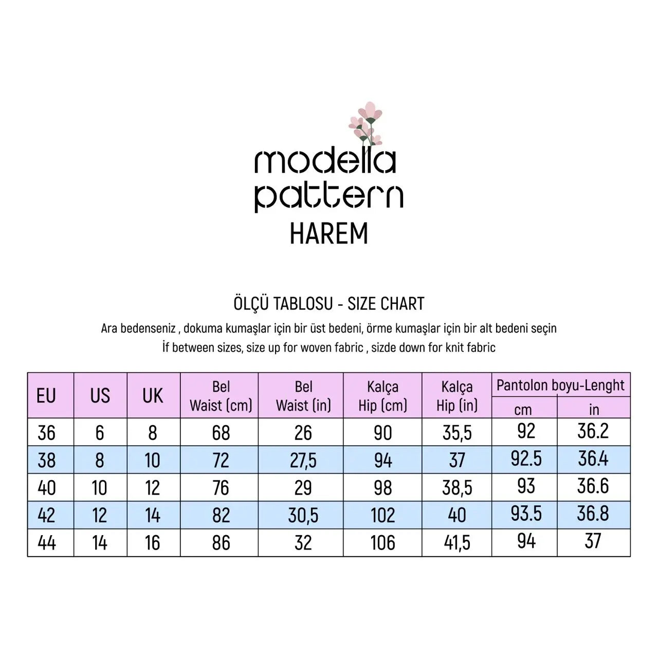 Harem Pants PDF Sewing Pattern – Pleated Wide-Leg Trousers with Side Pockets & Hidden Zipper (Sizes 36–44)