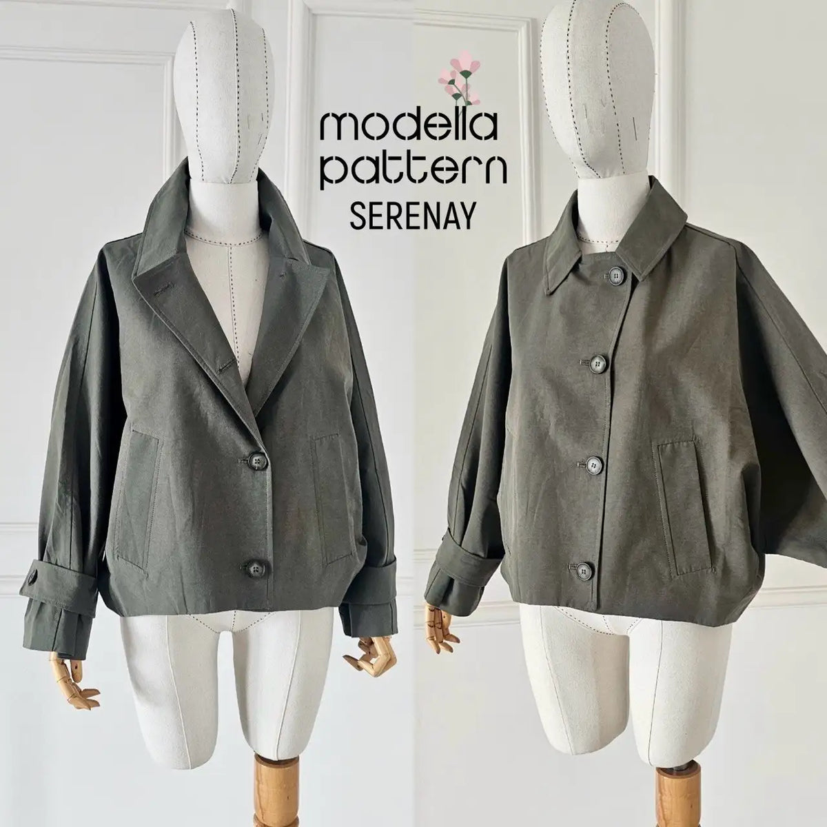 Serenay Batwing Jacket Sewing Pattern PDF | Lined Jacket & Short Coat