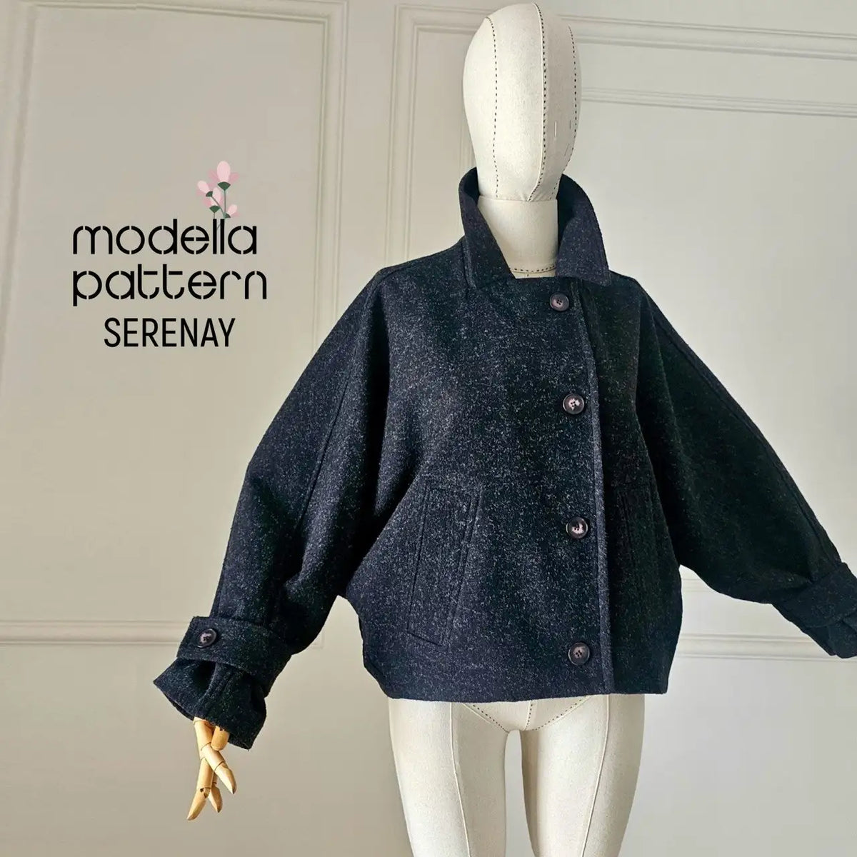 Serenay Batwing Jacket Sewing Pattern PDF | Lined Jacket & Short Coat