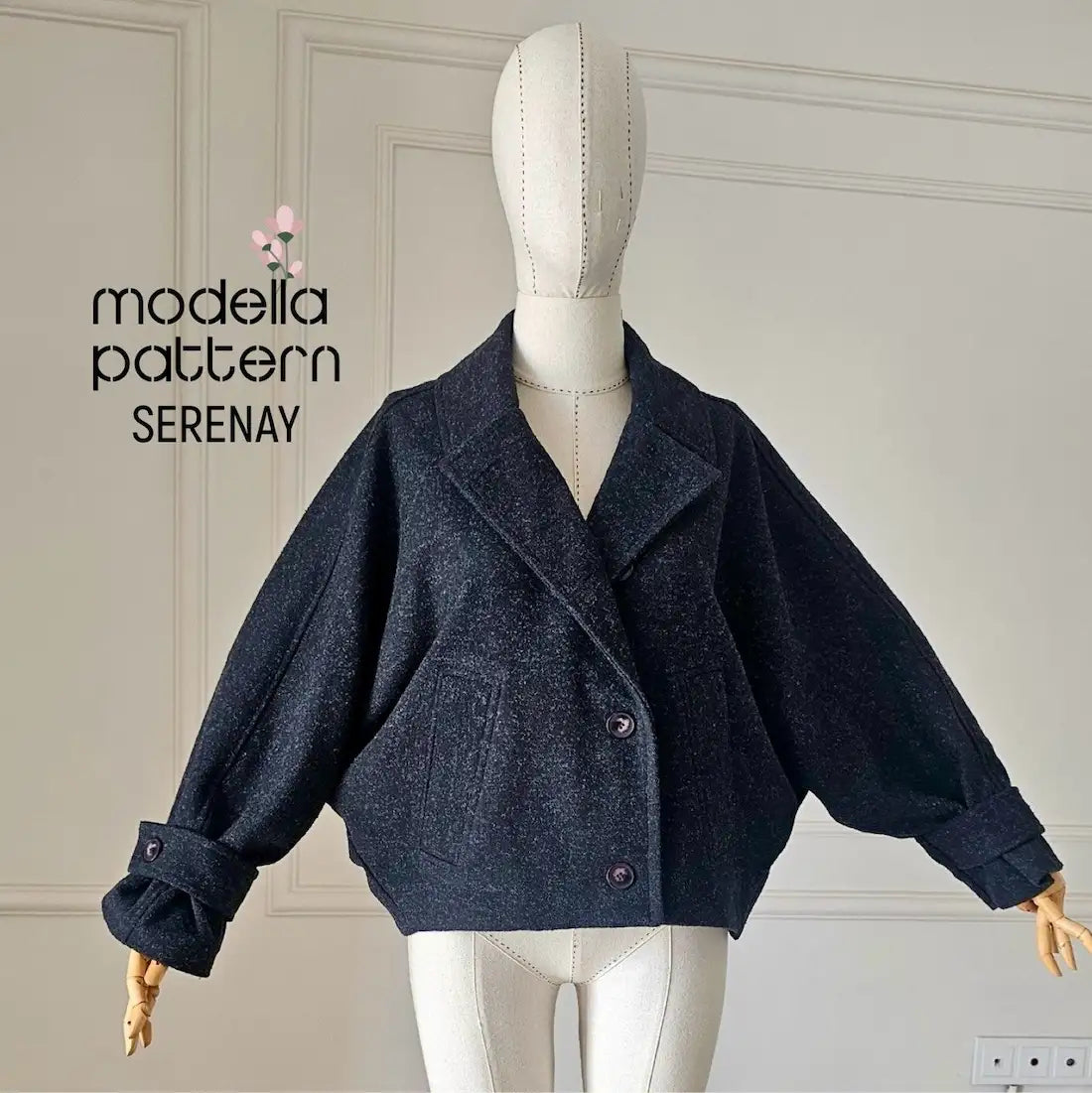 Serenay Batwing Jacket Sewing Pattern PDF | Lined Jacket & Short Coat