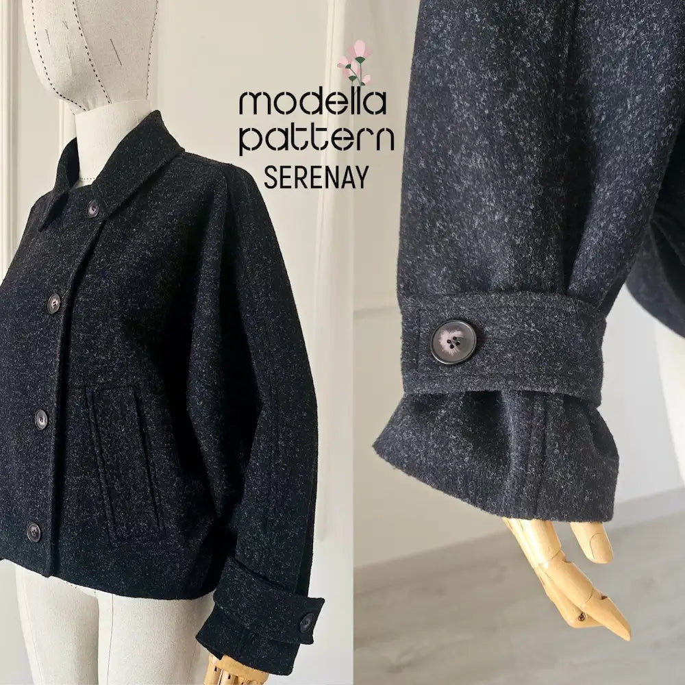 Serenay Batwing Jacket Sewing Pattern PDF | Lined Jacket & Short Coat